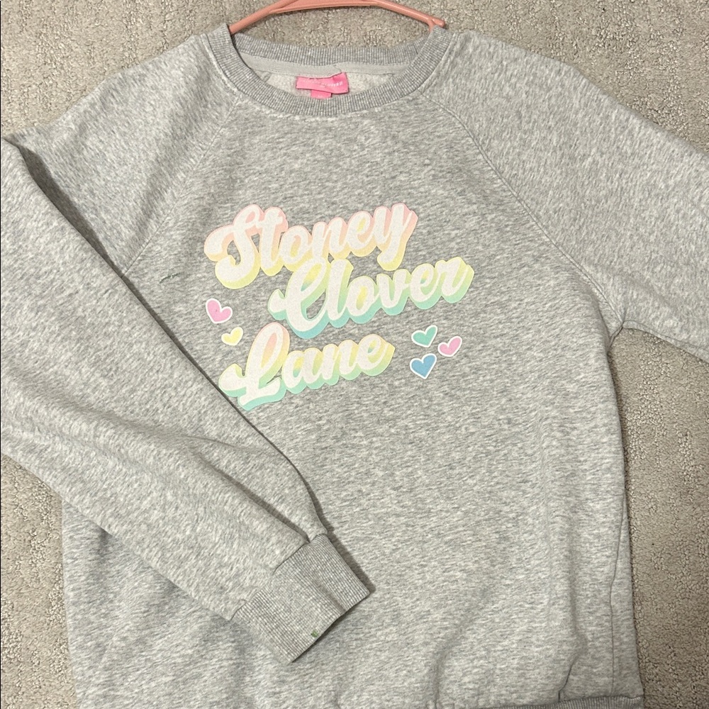 Stoney Clover Lane Gray Sweatshirt with Pastel Logo